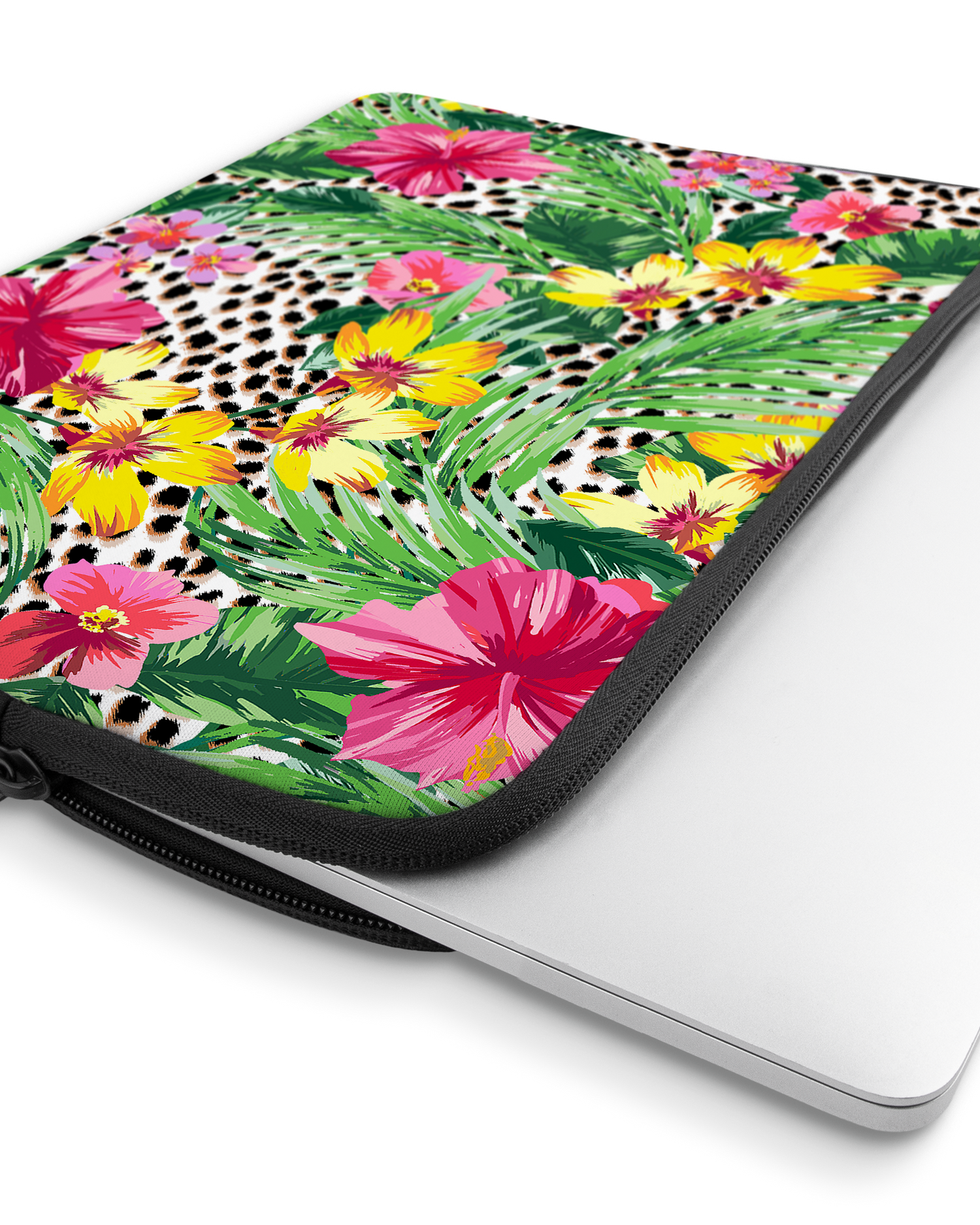 Tropical Cheetah Laptop Case 13 inch with device inside