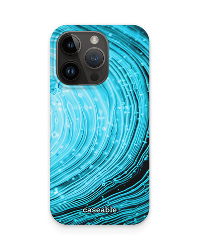 Turquoise Ripples Hard Shell Phone Case for Apple iPhone 14 Pro