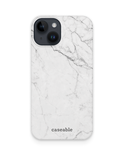 White Marble Hard Shell Phone Case for Apple iPhone 14
