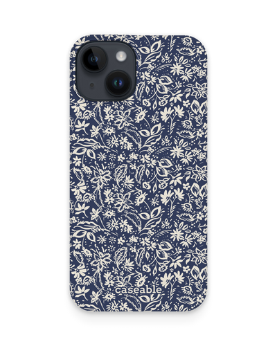 Ditsy Blue Paisley Hard Shell Phone Case for Apple iPhone 14
