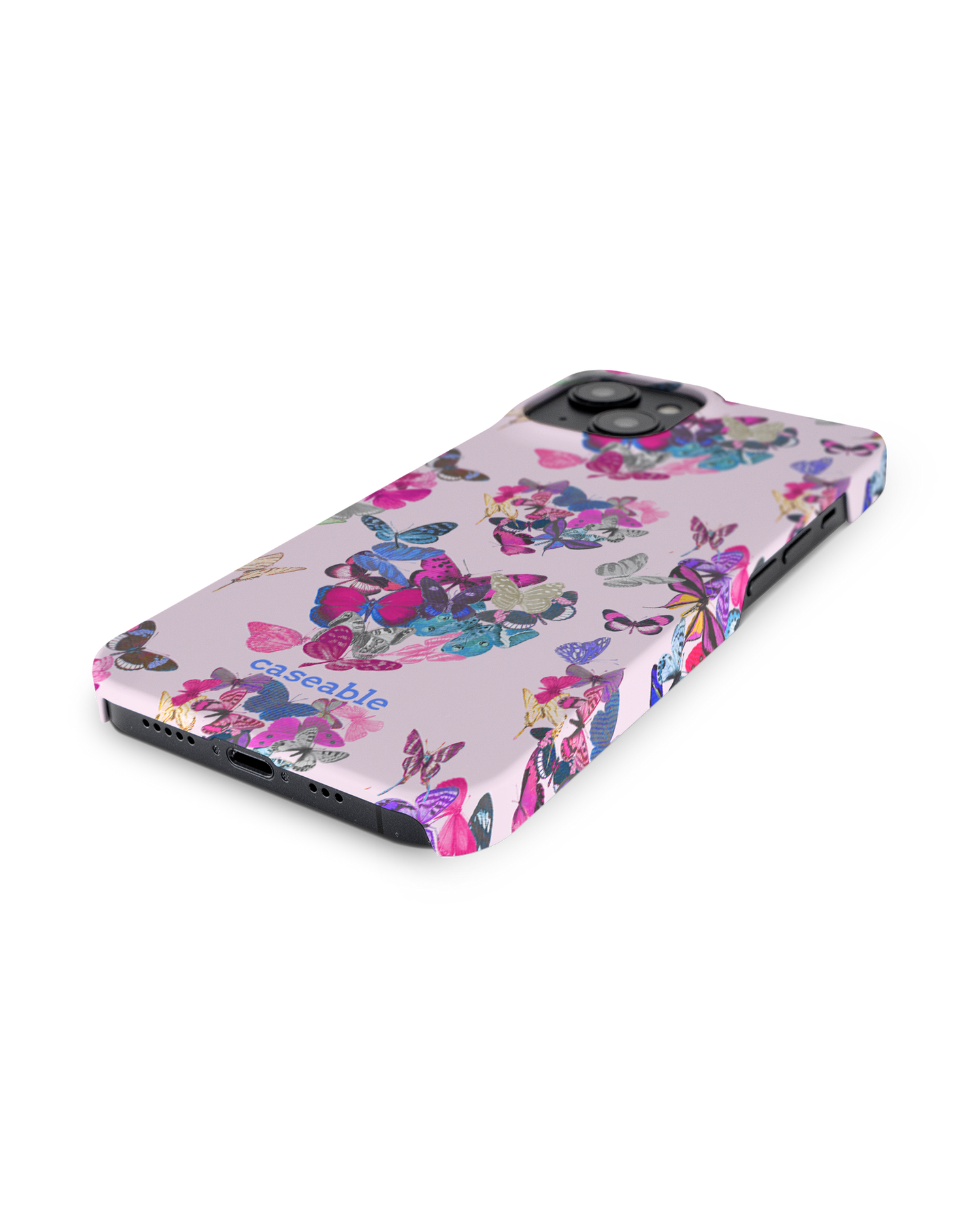 Butterfly Love Hard Shell Phone Case for Apple iPhone 14: Lying