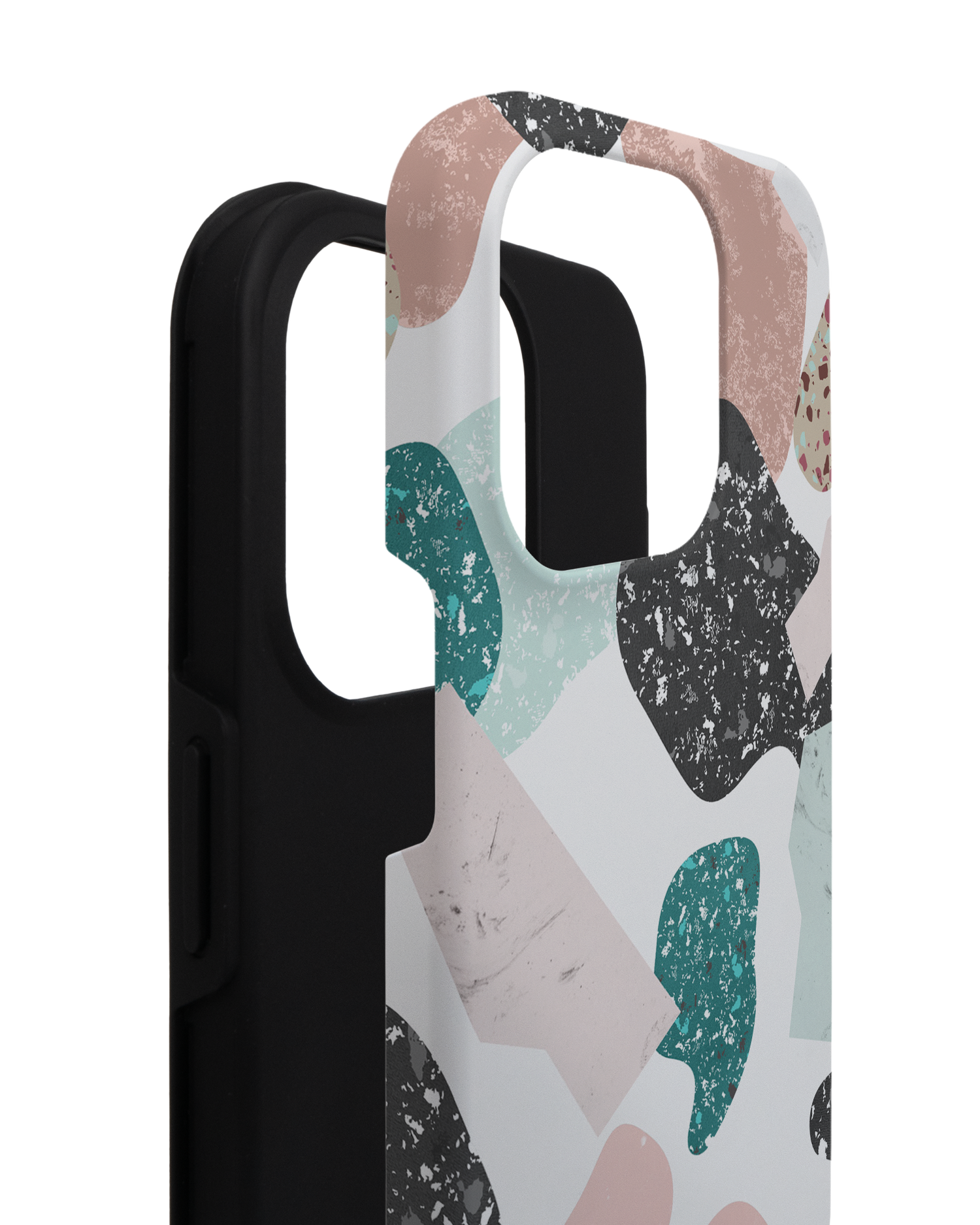 Scattered Shapes Premium Phone Case for Apple iPhone 14 Pro consisting of 2 parts