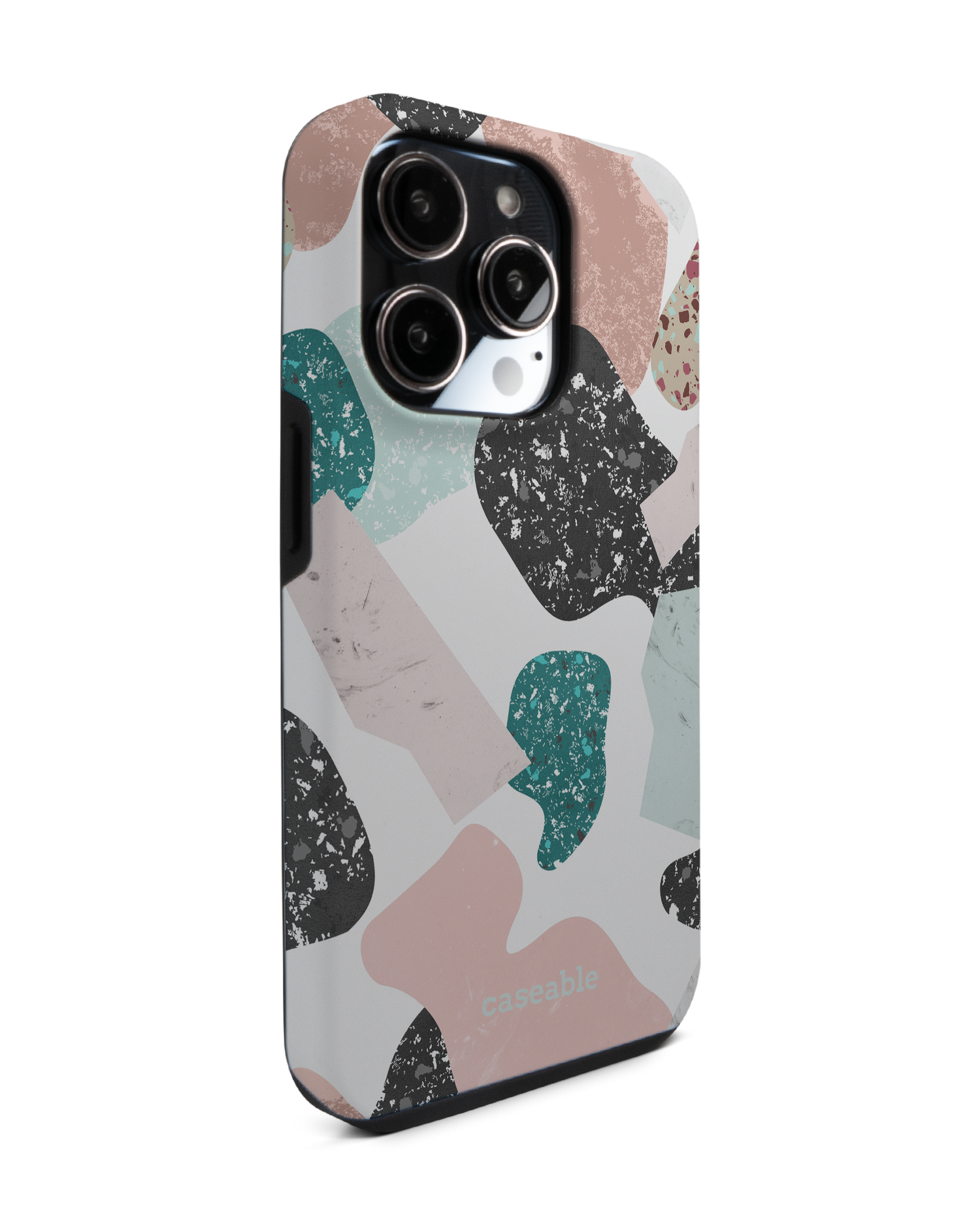 Scattered Shapes Premium Phone Case for Apple iPhone 14 Pro: View from the left side