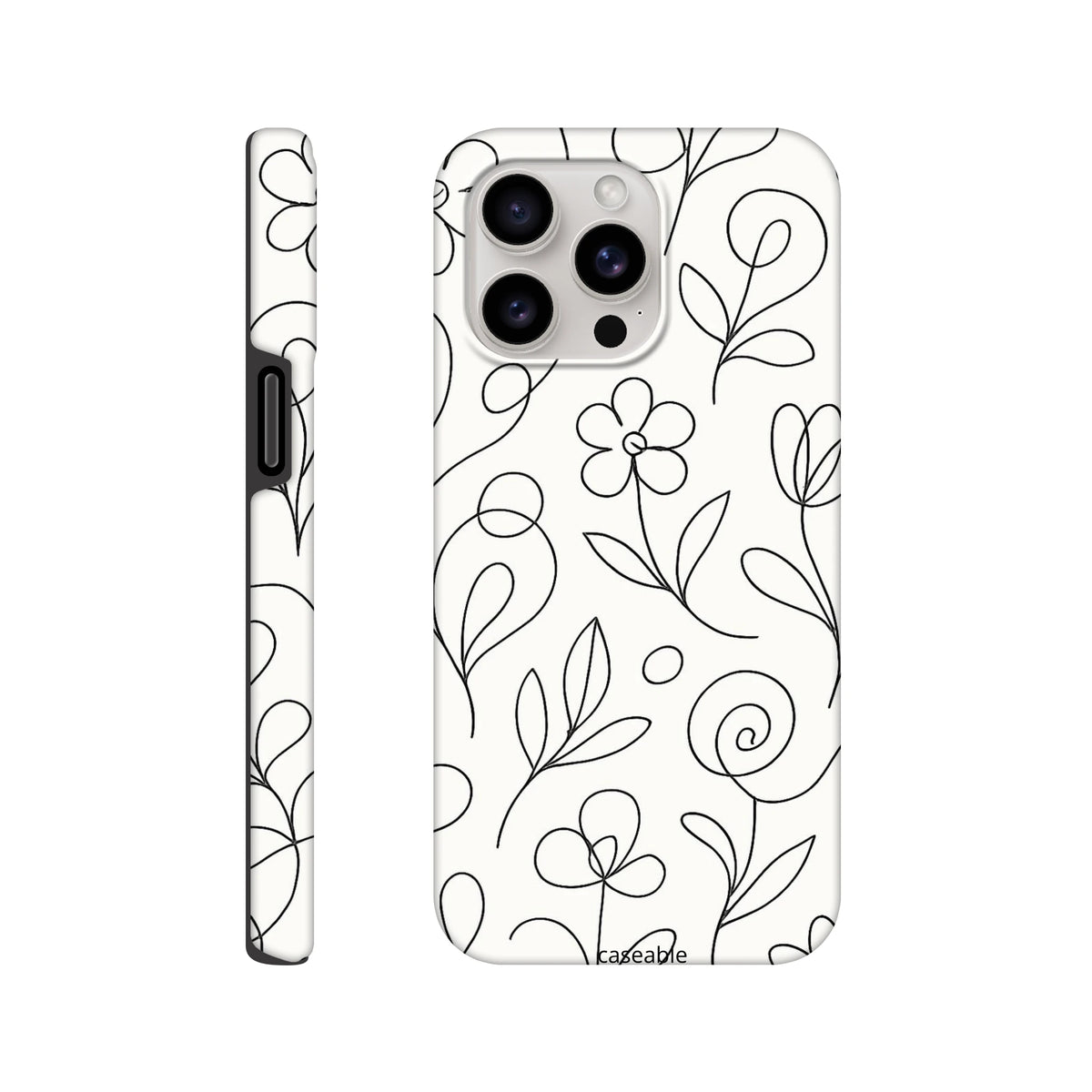 Floral Premium Case for iPhone 15 Pro Max – Botanical Lines