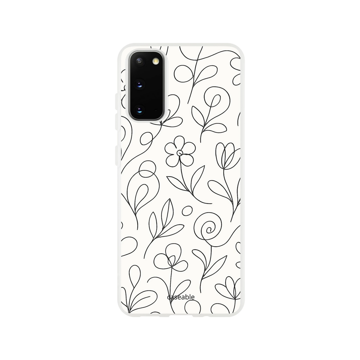Floral Silicone Case for Samsung Galaxy S20 – Botanical Lines