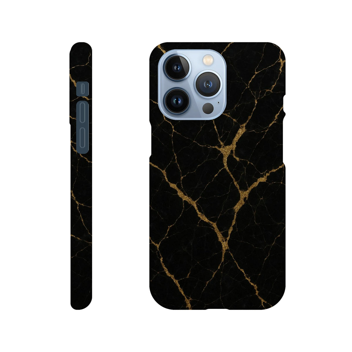 Marble Hard Shell Case for iPhone 13 Pro – Black Marble