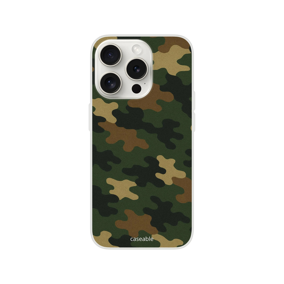 Camo Silicone Case for iPhone 15 Pro – Army Style