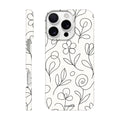 Floral Hard Shell Case for iPhone 16 Pro Max – Botanical Lines
