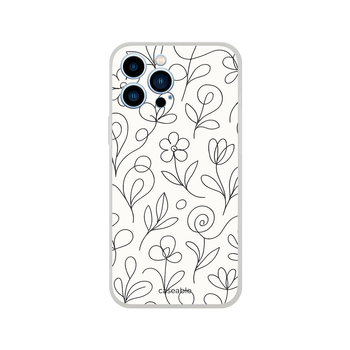 Floral Silicone Case for iPhone 13 Pro Max – Botanical Lines