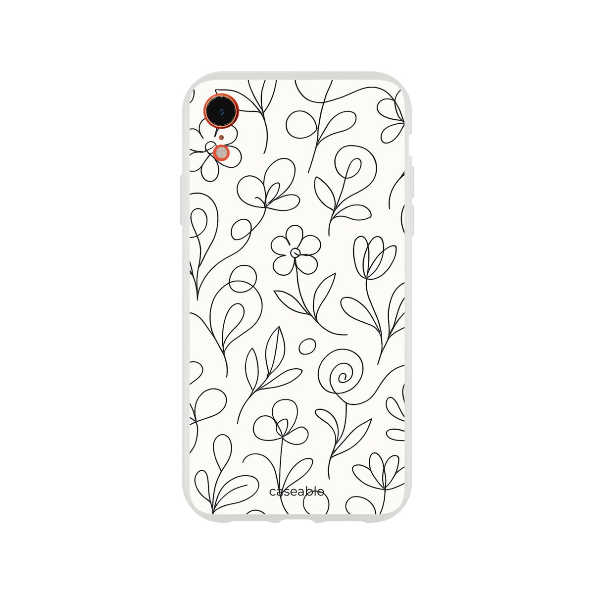 Floral Silicone Case for iPhone XR – Botanical Lines
