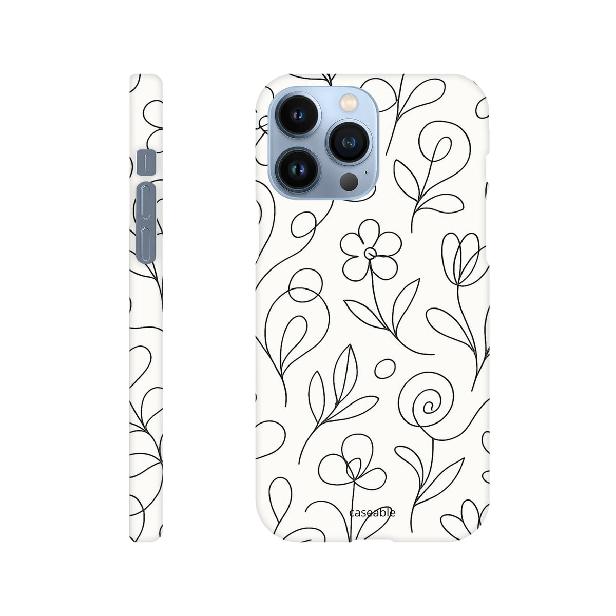 Floral Hard Shell Case for iPhone 13 Pro Max – Botanical Lines