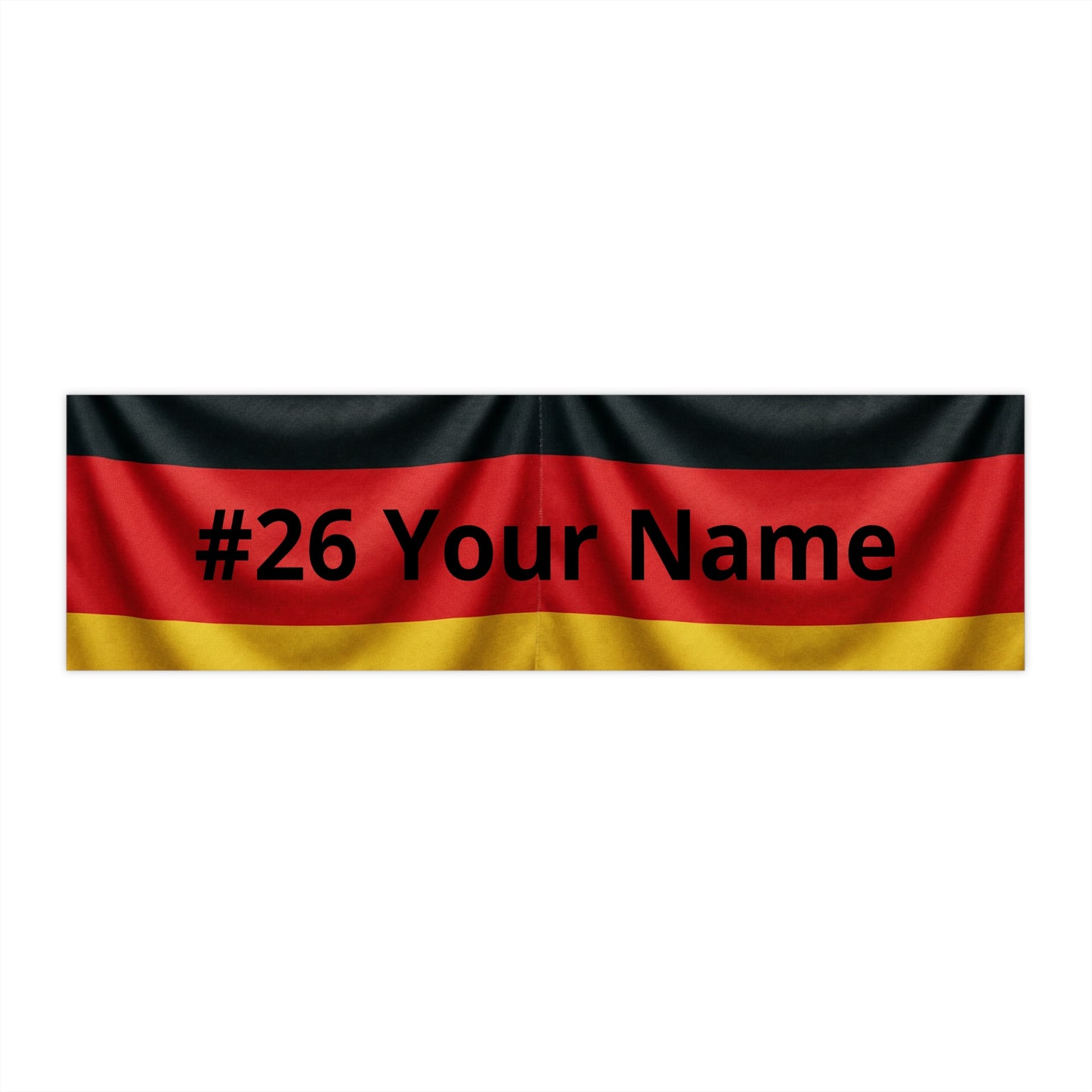 Personalized Germany Flag Bumper Sticker — Custom "#26 Your Name" Car Decal