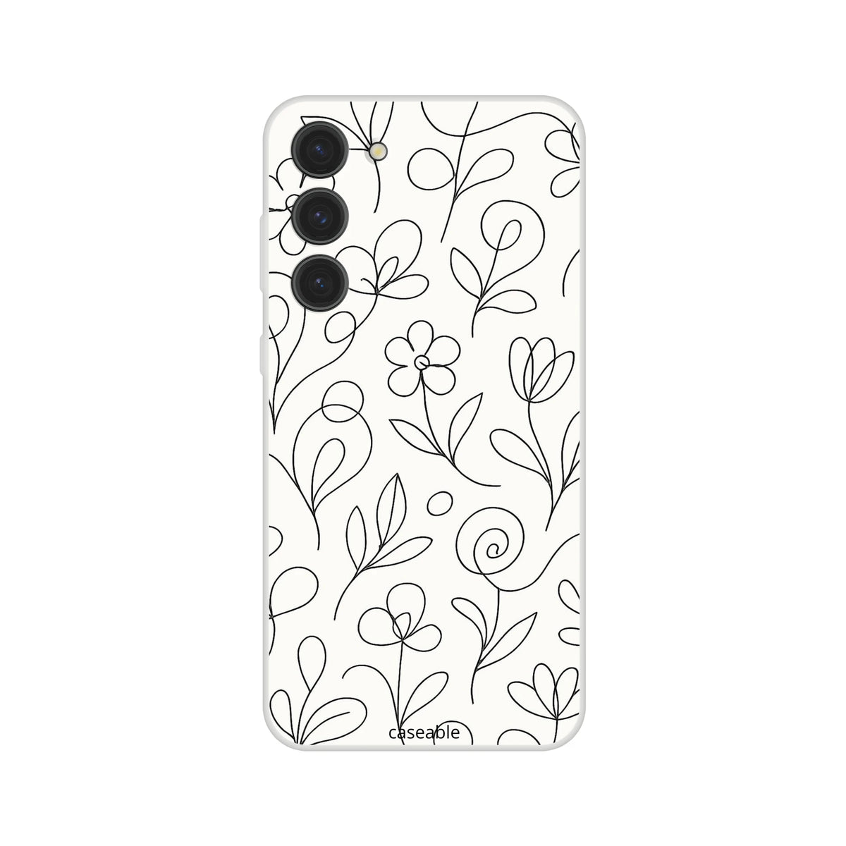 Floral Silicone Case for Samsung Galaxy S23 Plus – Botanical Lines