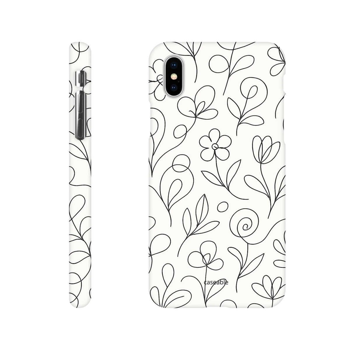 Floral Hard Shell Case for iPhone XS – Botanical Lines