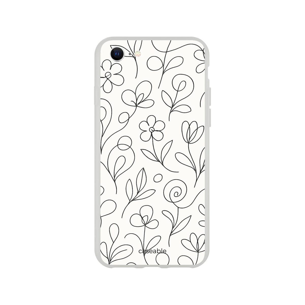 Floral Silicone Case for iPhone 7 – Botanical Lines