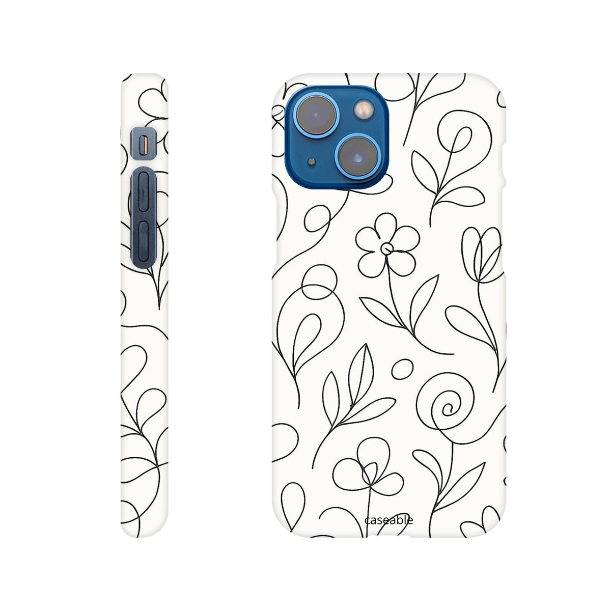 Floral Hard Shell Case for iPhone 13 mini – Botanical Lines