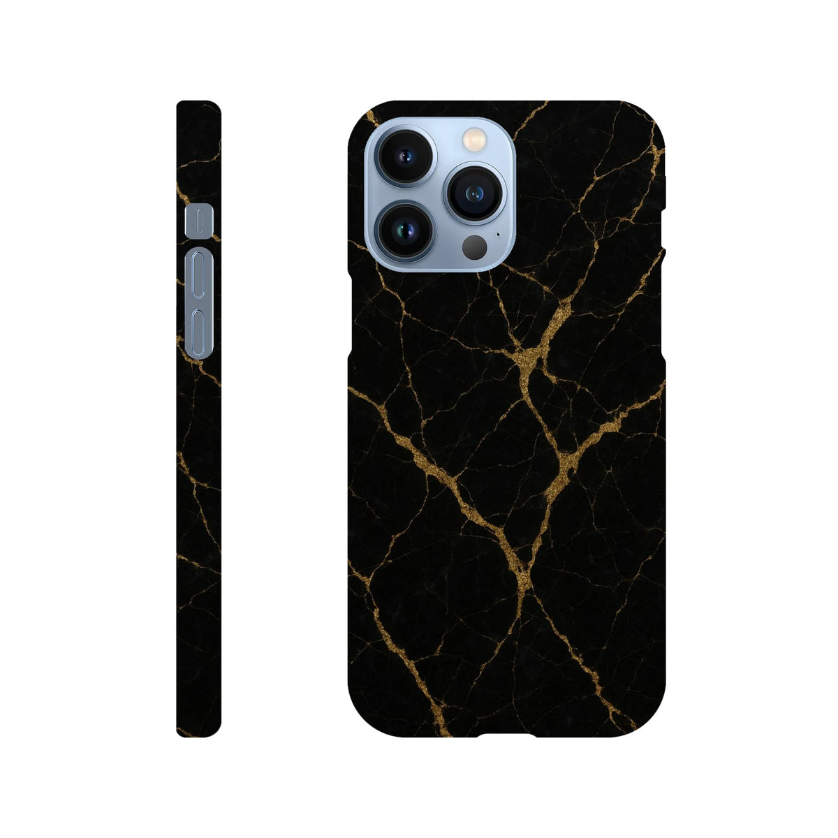 Marble Hard Shell Case for iPhone 13 Pro Max – Black Marble
