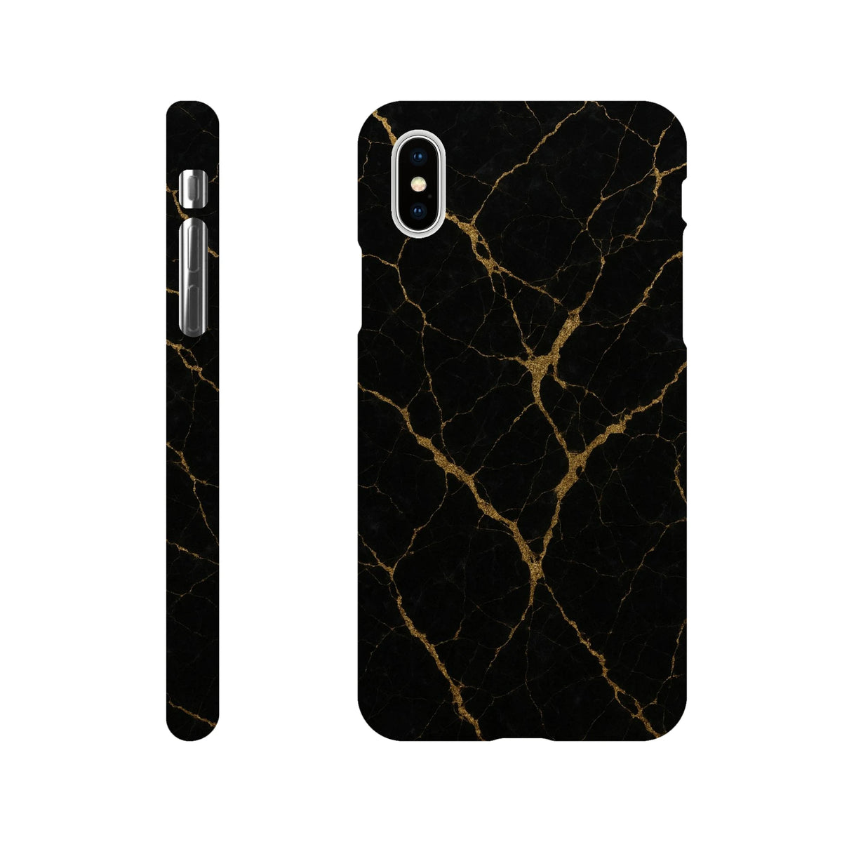 Marble Hard Shell Case for iPhone XS – Black Marble
