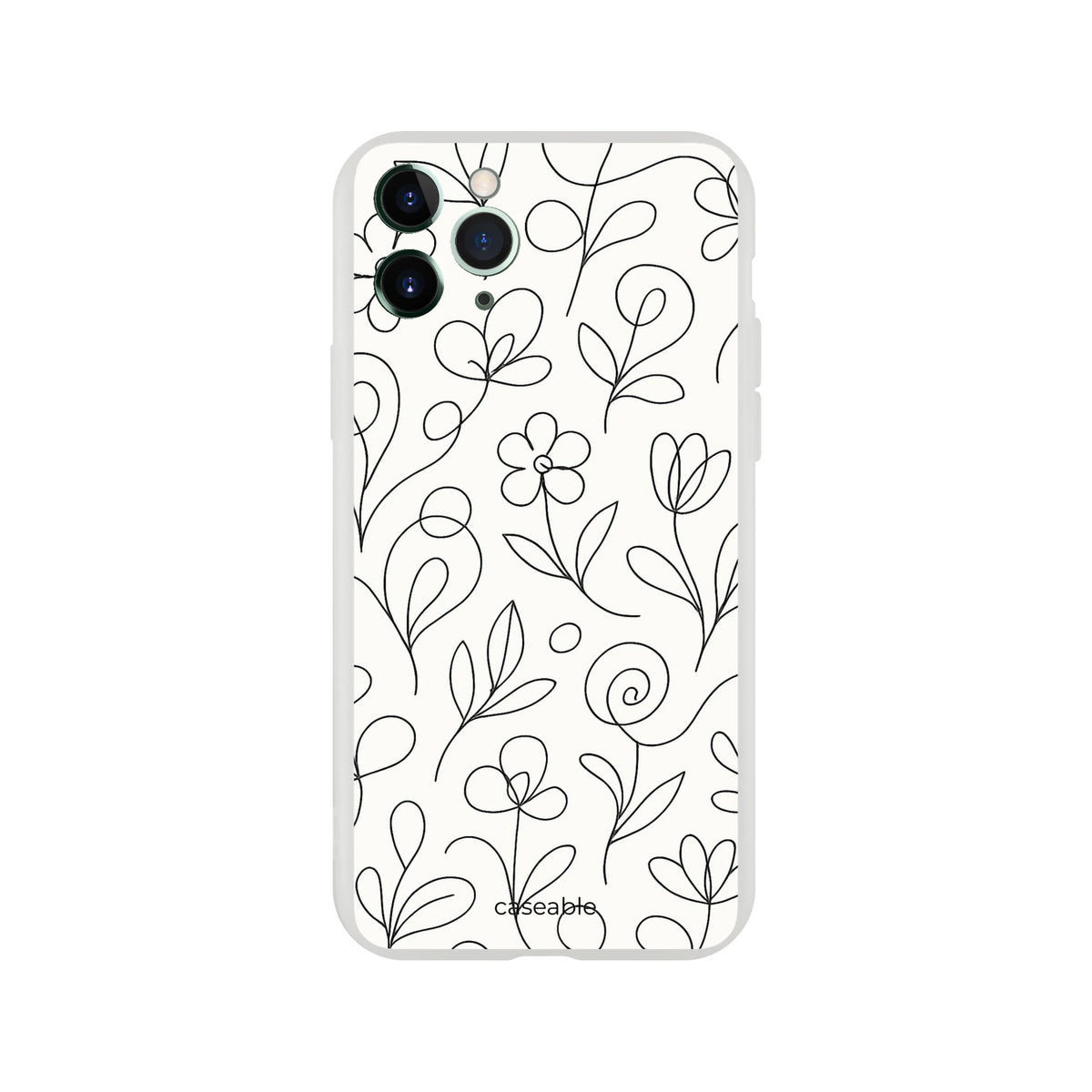 Floral Silicone Case for iPhone 11 Pro – Botanical Lines