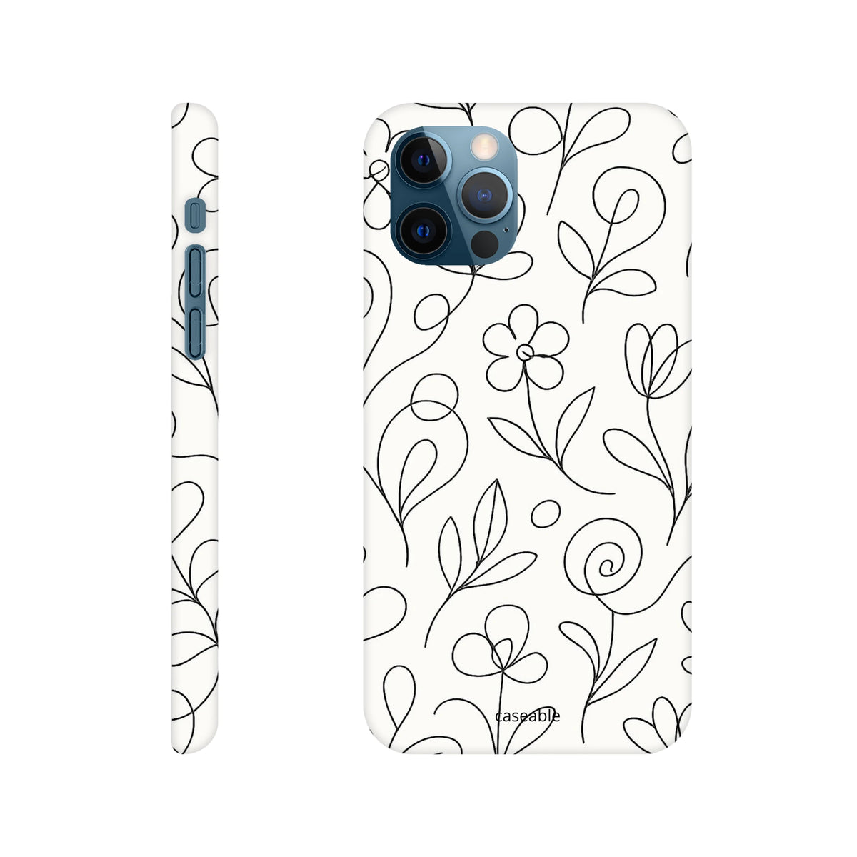Floral Hard Shell Case for iPhone 12 – Botanical Lines