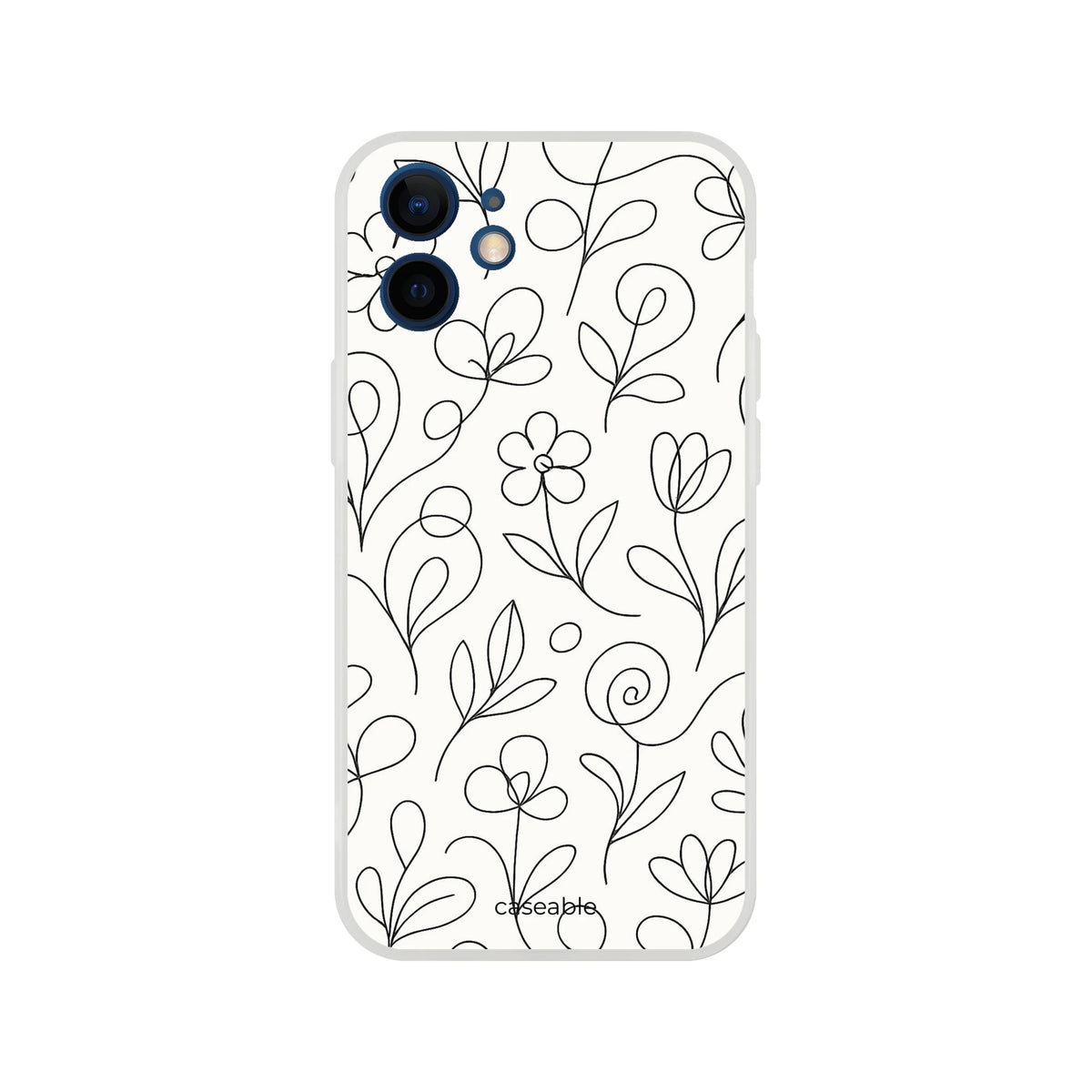 Floral Silicone Case for iPhone 12 mini – Botanical Lines