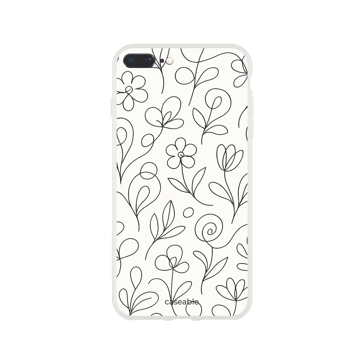 Floral Silicone Case for iPhone 7 Plus – Botanical Lines