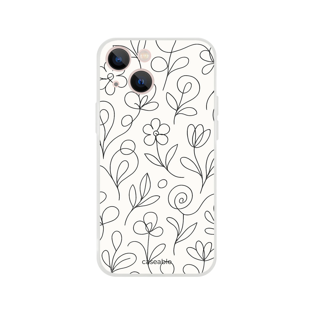 Floral Silicone Case for iPhone 13 mini – Botanical Lines