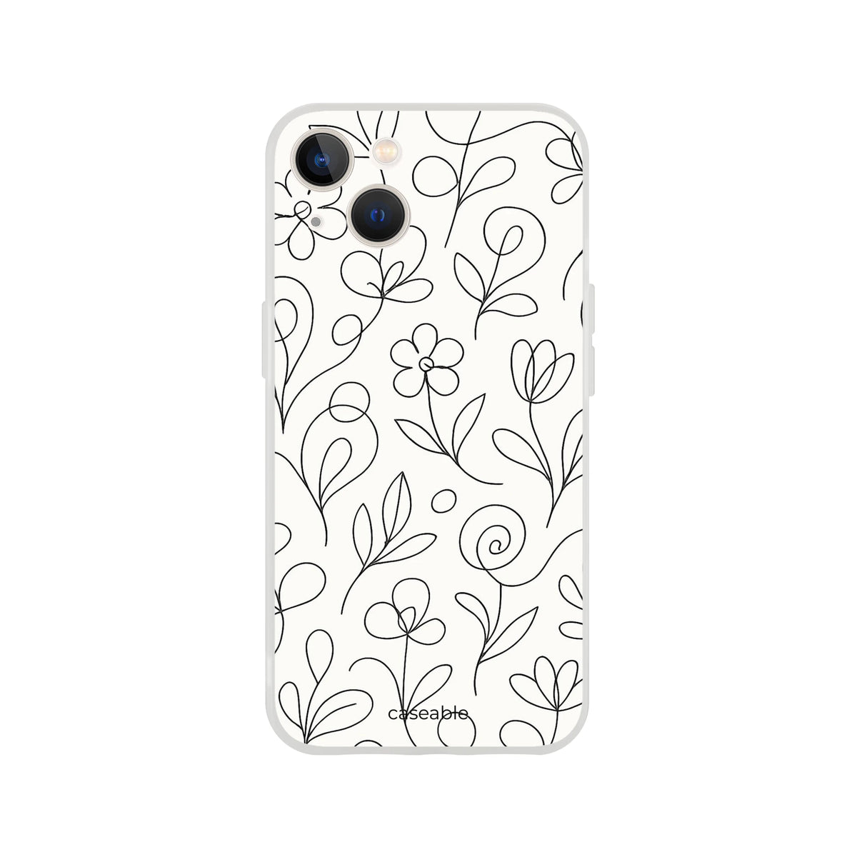 Floral Silicone Case for iPhone 13 – Botanical Lines