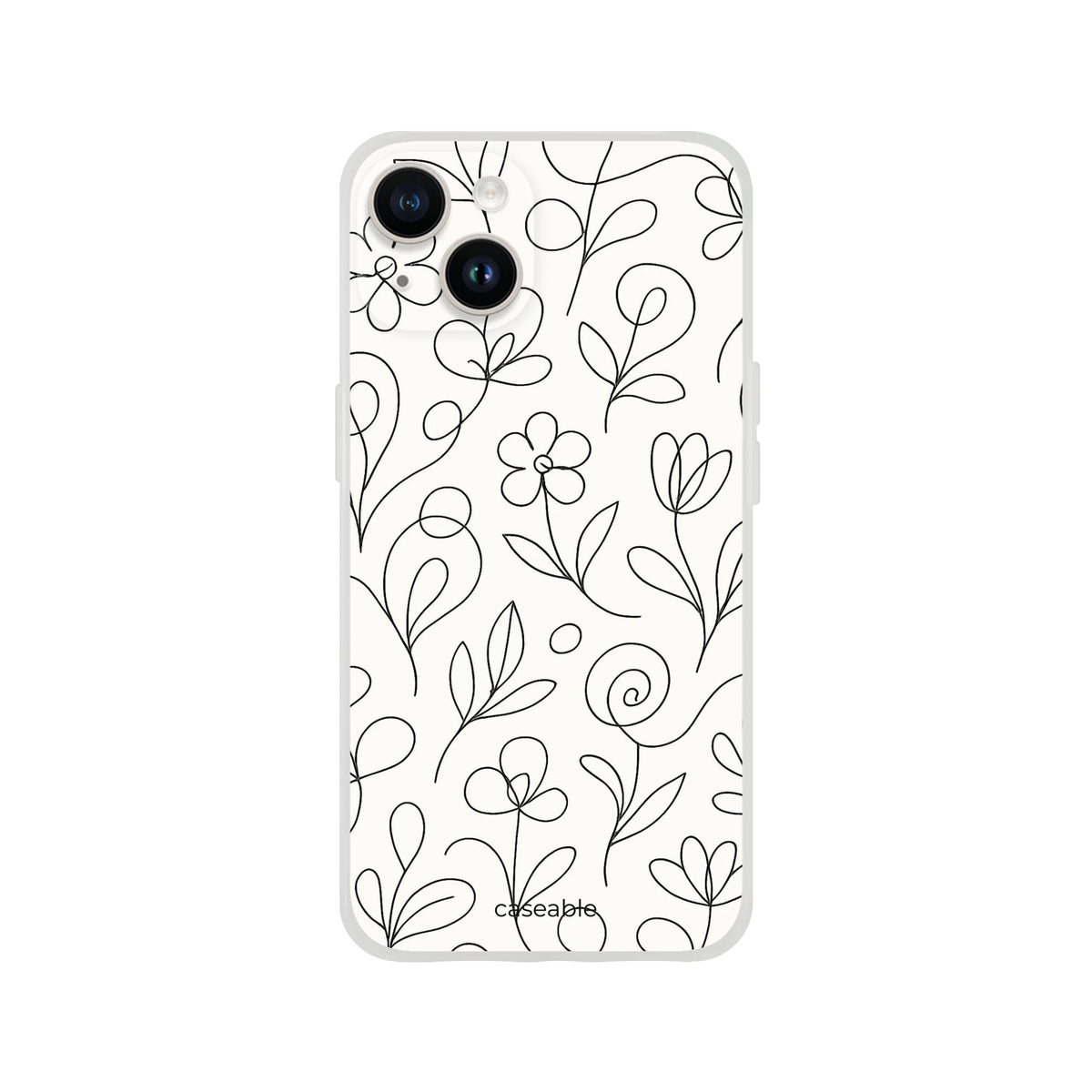 Floral Silicone Case for iPhone 14 – Botanical Lines