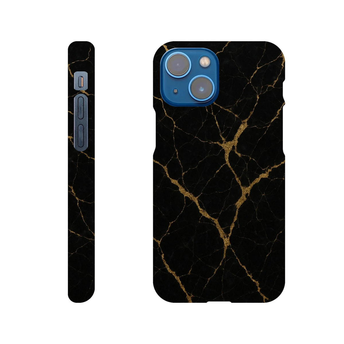 Marble Hard Shell Case for iPhone 13 mini – Black Marble