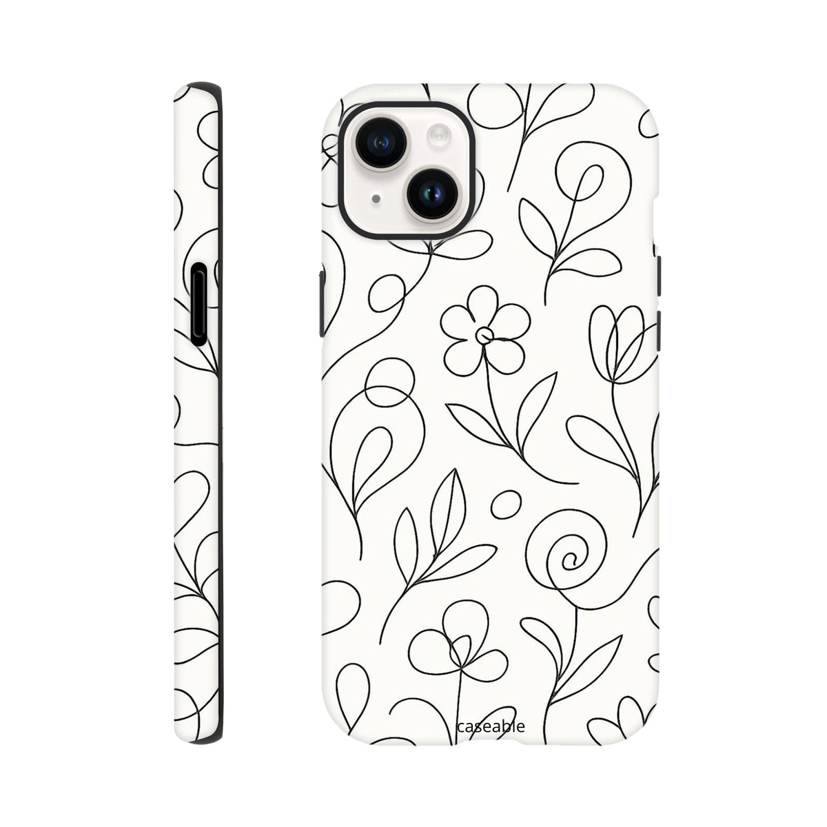 Floral Premium Case for iPhone 14 Plus – Botanical Lines