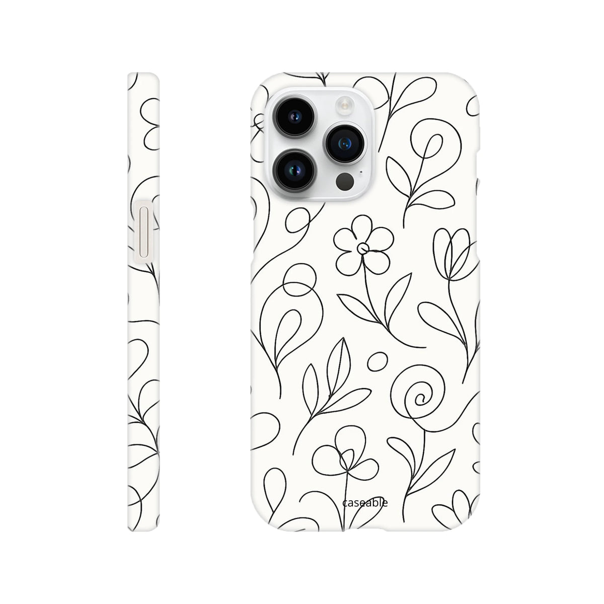 Floral Hard Shell Case for iPhone 14 Pro Max – Botanical Lines