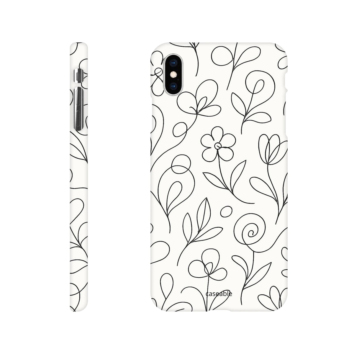 Floral Hard Shell Case for iPhone XS Max – Botanical Lines