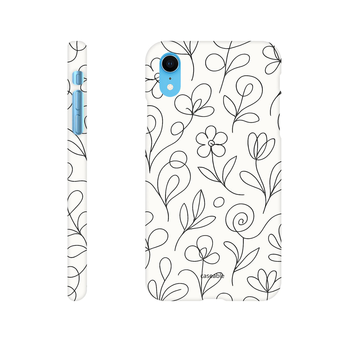Floral Hard Shell Case for iPhone XR – Botanical Lines