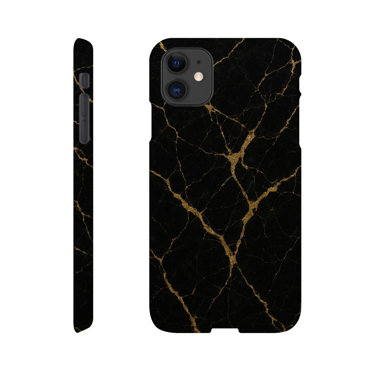 Marble Hard Shell Case for iPhone 11 – Black Marble
