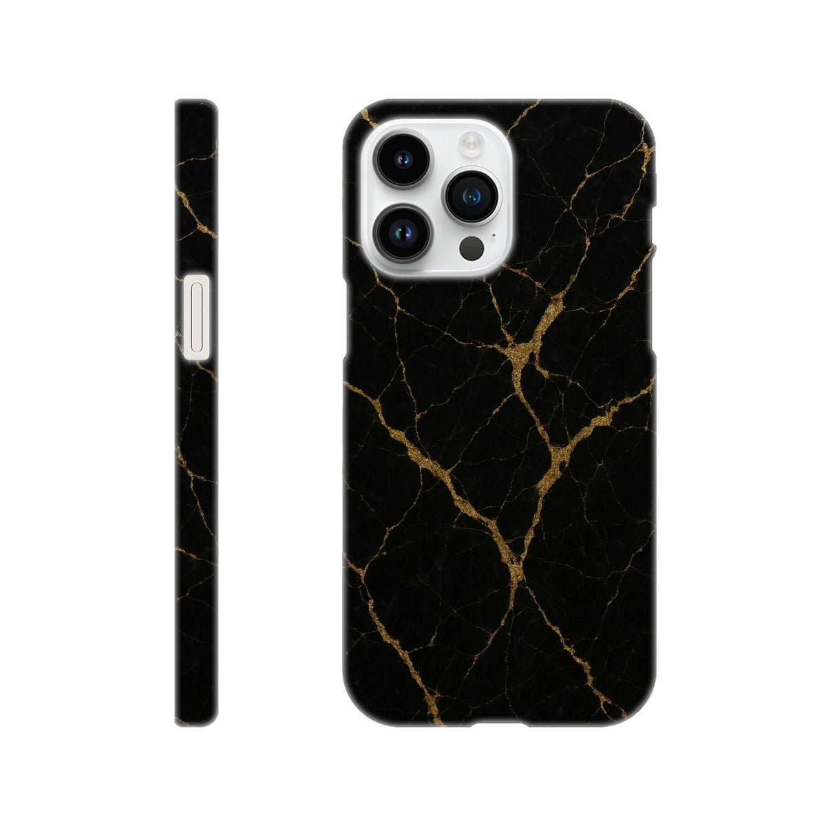 Marble Hard Shell Case for iPhone 14 Pro Max – Black Marble