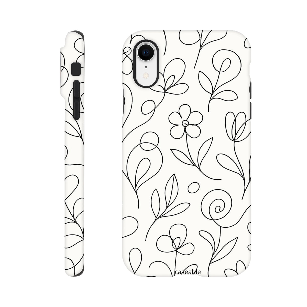 Floral Premium Case for iPhone XR – Botanical Lines