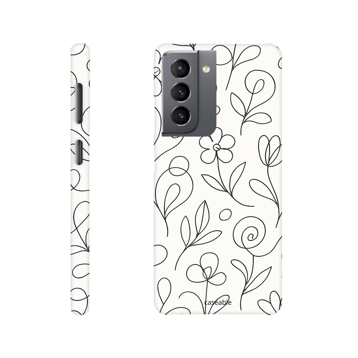 Floral Hard Shell Case for Samsung Galaxy S21 – Botanical Lines