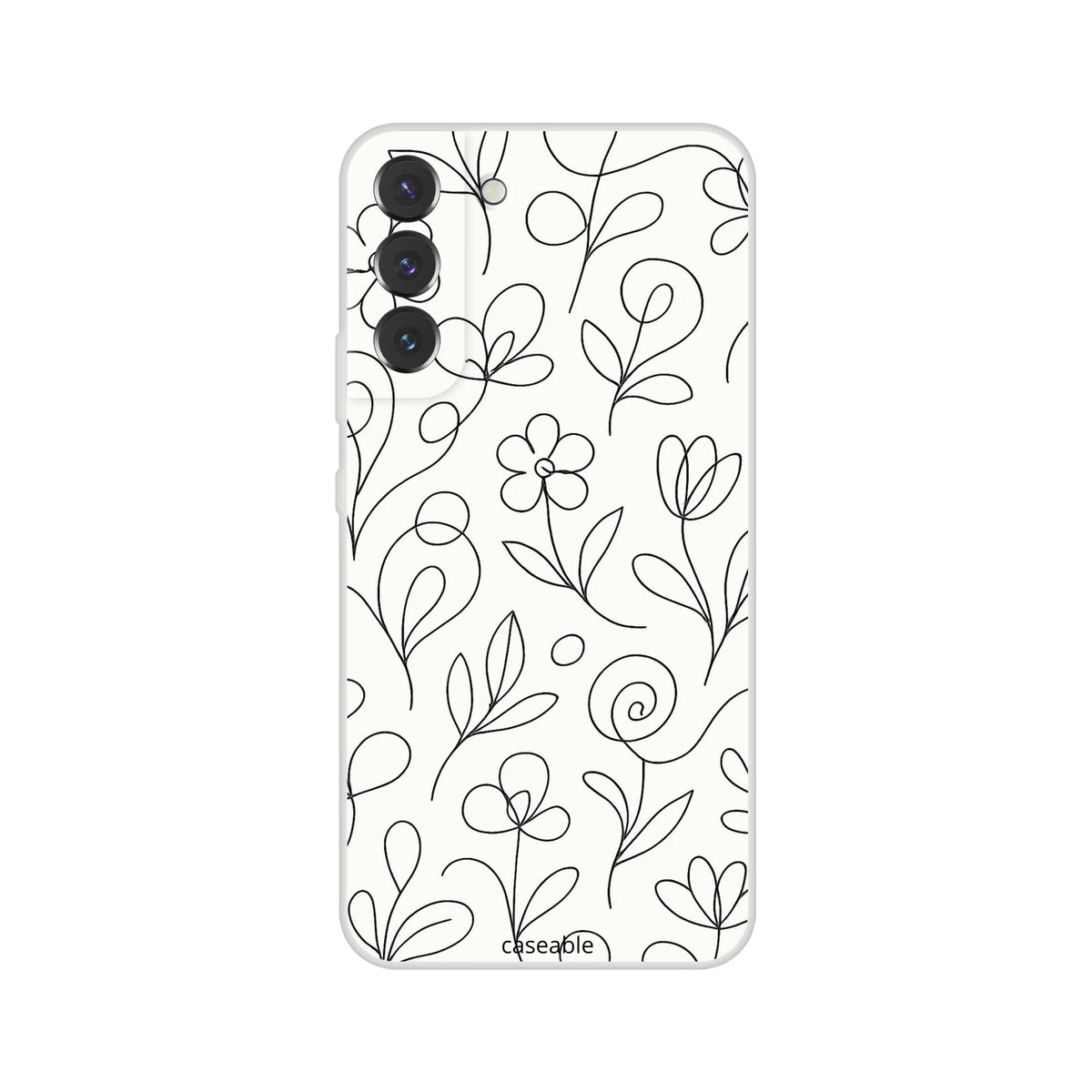 Floral Silicone Case for Samsung Galaxy S22 Plus – Botanical Lines