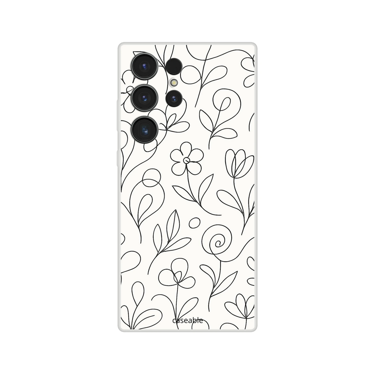 Floral Silicone Case for Samsung Galaxy S23 Ultra – Botanical Lines
