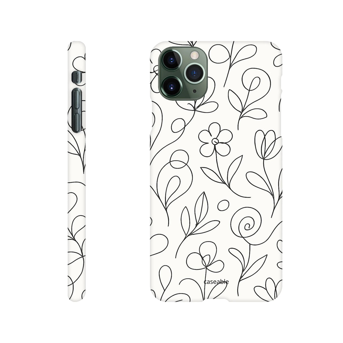 Floral Hard Shell Case for iPhone 11 Pro Max – Botanical Lines