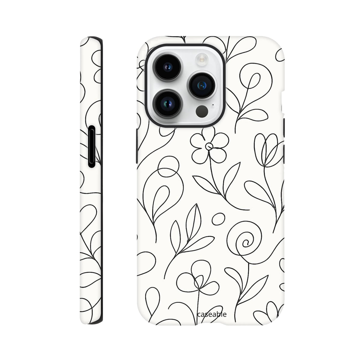 Floral Premium Case for iPhone 14 Pro – Botanical Lines