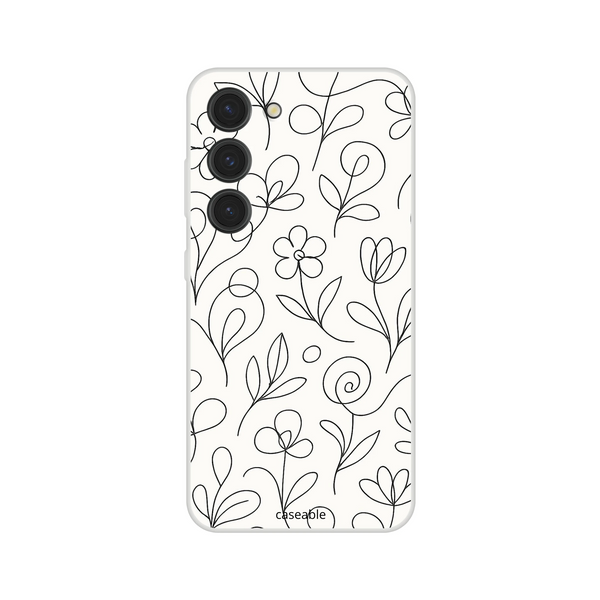 Floral Silicone Case for Samsung Galaxy S23 – Botanical Lines
