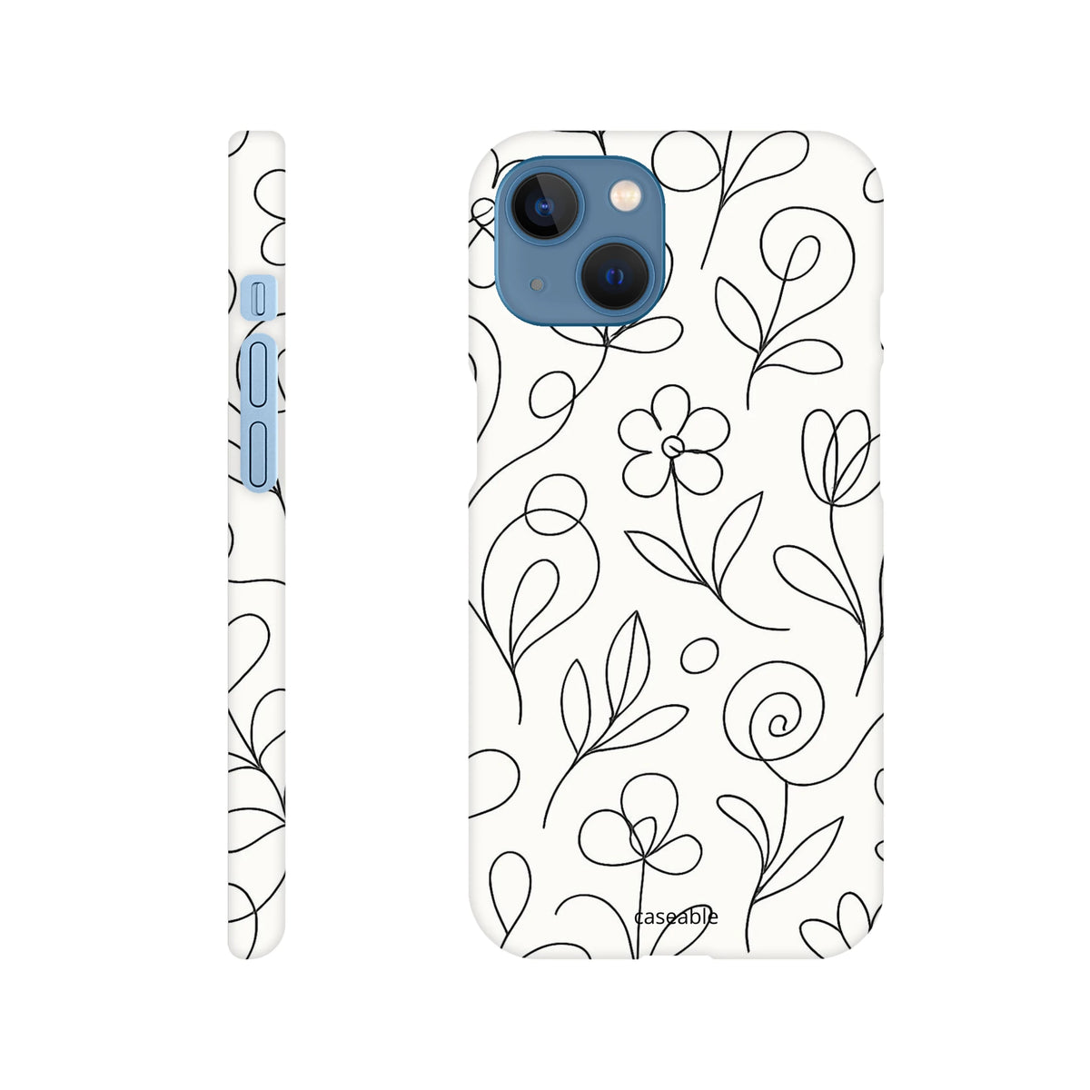 Floral Hard Shell Case for iPhone 13 – Botanical Lines
