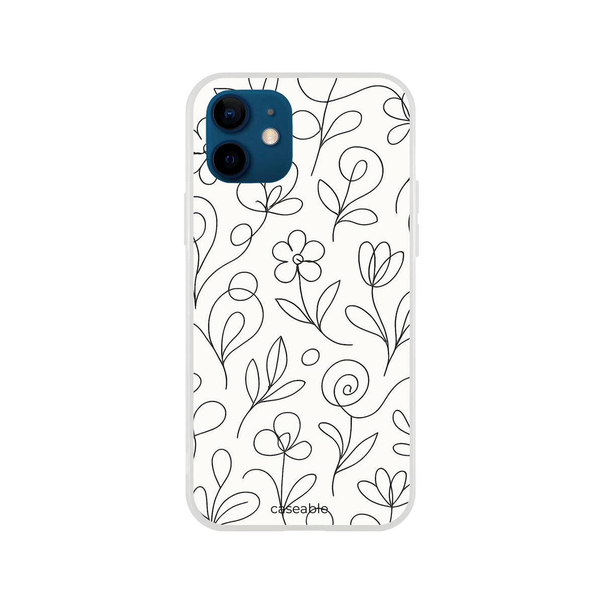 Floral Silicone Case for iPhone 12 – Botanical Lines