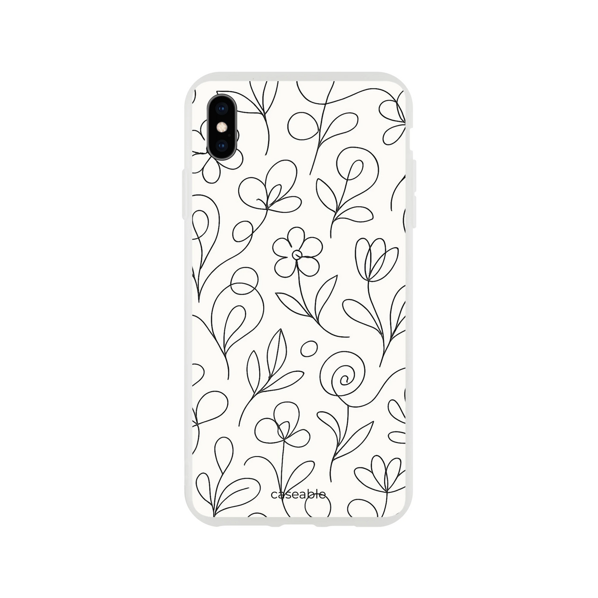 Floral Silicone Case for iPhone XS Max – Botanical Lines