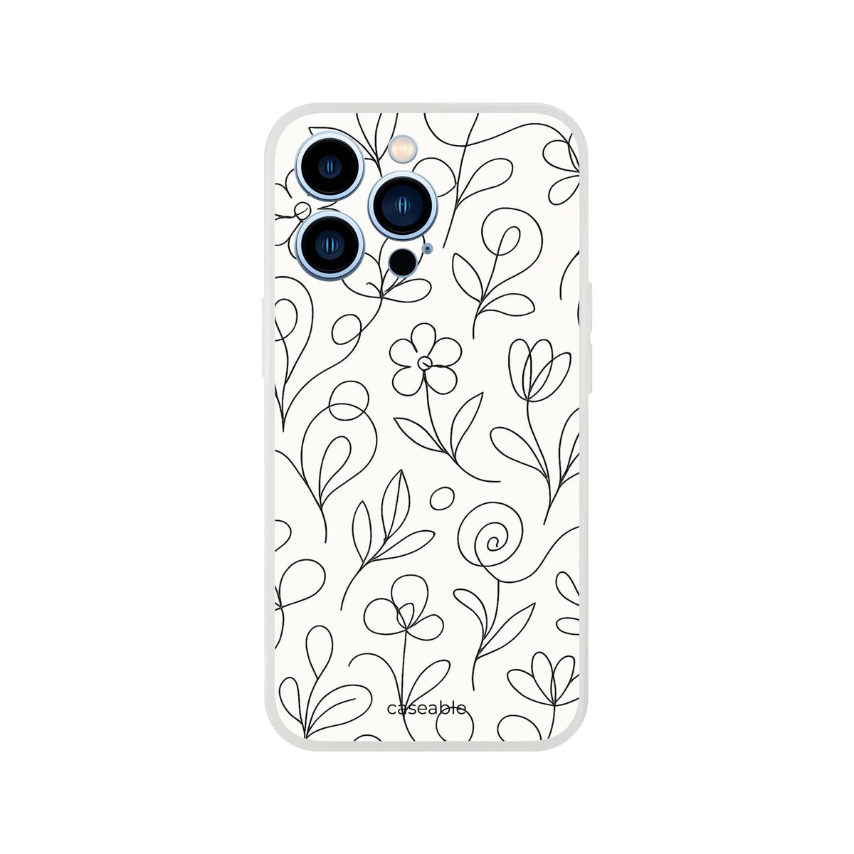 Floral Silicone Case for iPhone 13 Pro – Botanical Lines