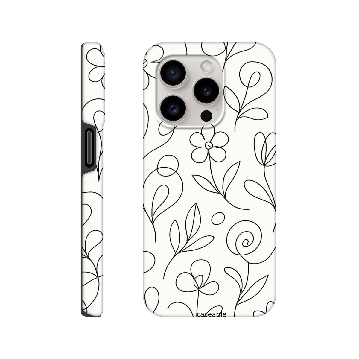 Floral Premium Case for iPhone 15 Pro – Botanical Lines