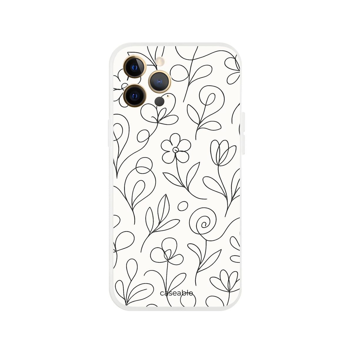Floral Silicone Case for iPhone 12 Pro Max – Botanical Lines