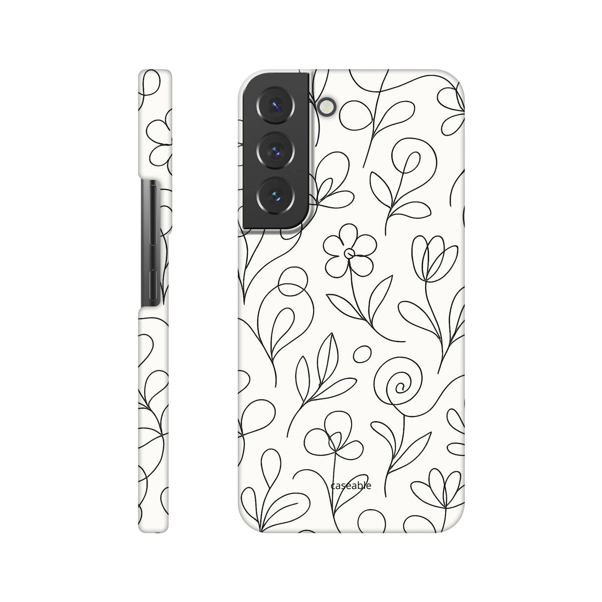Floral Hard Shell Case for Samsung Galaxy S22 – Botanical Lines